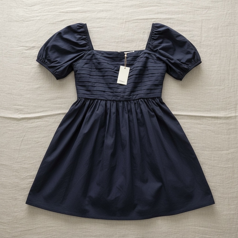 Quince 100%Organic Cotton Navy Blue Mini Dress